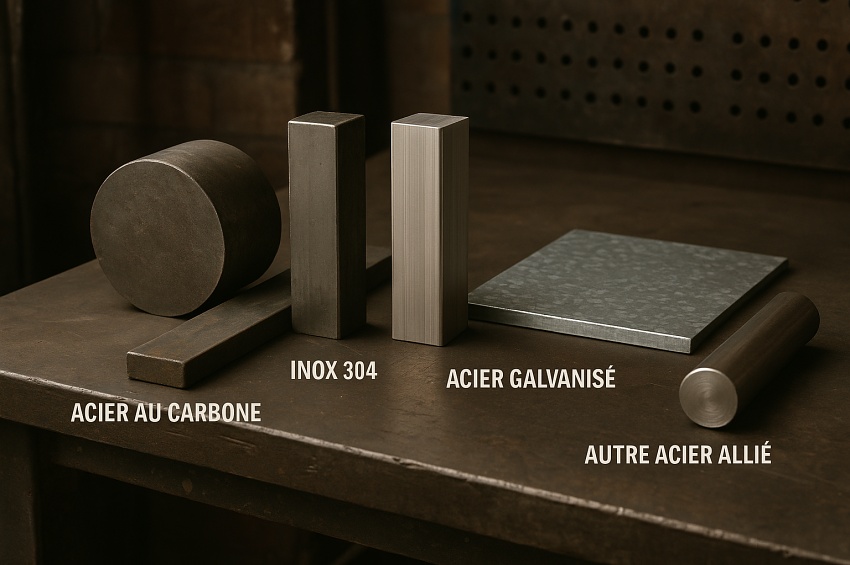 Échantillons d’aciers au carbone, inoxydables, galvanisés et alliés utilisés en soudure