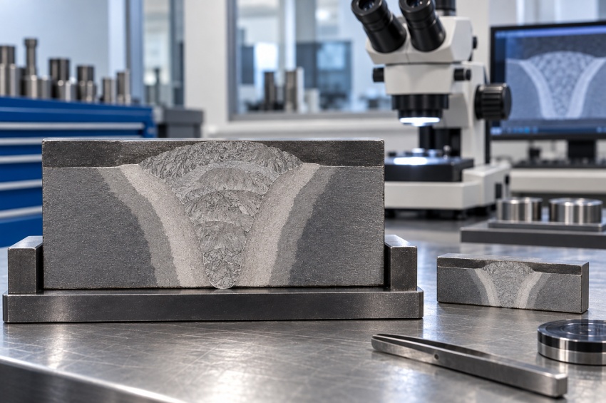 Coupe macrographique d'un assemblage soudé