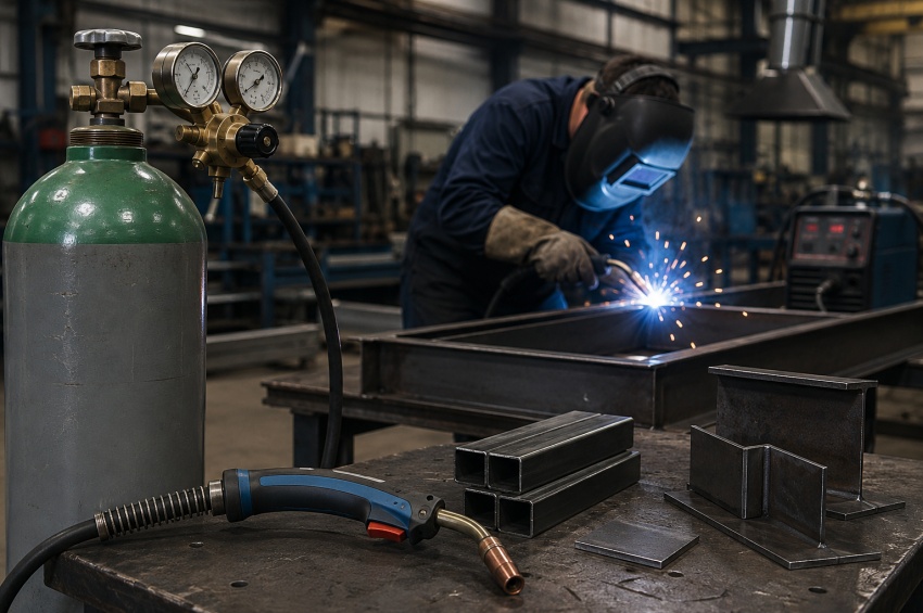 Gaz CO2 utilisé en soudage MAG pour assembler des pièces en acier