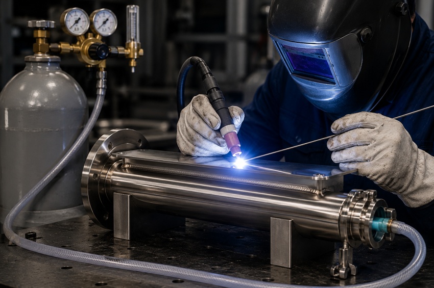 Soudage inox avec protection gazeuse et cordon propre sur tube ou tôle inoxydable