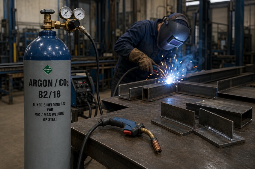 Bouteille de mélange argon CO2 pour soudage MIG MAG de l’acier