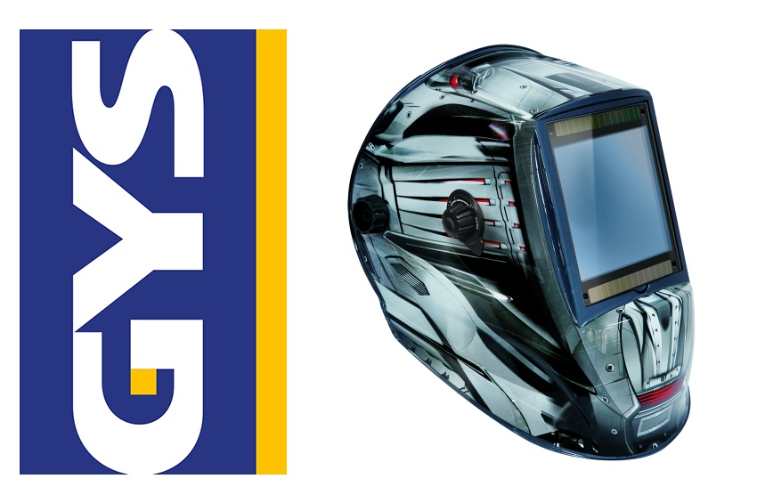 Vue de près du casque de soudage GYS Alien+ True Color XXL, montrant sa visière large et sa coque ergonomique.
